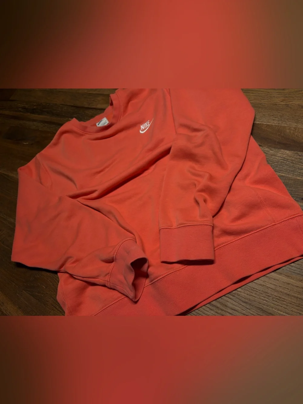 Nike Men's Coral-Orange Crewneck Sweatshirt